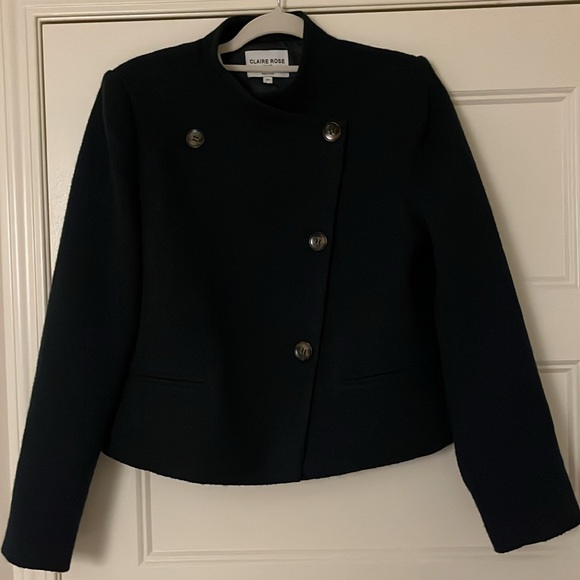 Claire Rose x NA-KD Womens boxy fit blazer jacket Navy size 34 - Picture 5 of 8